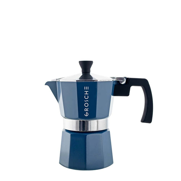 Stovetop Espresso Moka Coffee Maker: Milano - Blue 3 cup – Bald Head Coffee