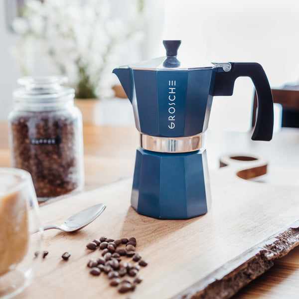 Stovetop Espresso Moka Coffee Maker: Milano - Blue 3 cup
