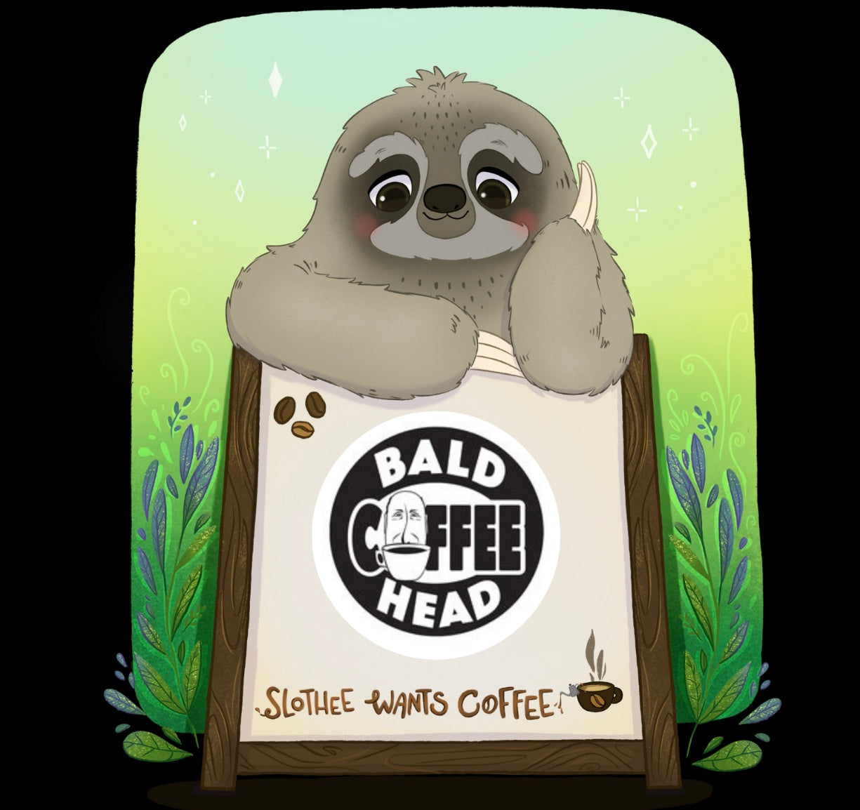 Slothee Wants Coffee Hard Cover Book