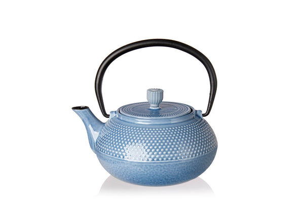 Cast Iron Wave Blue Teapot 20 ounce
